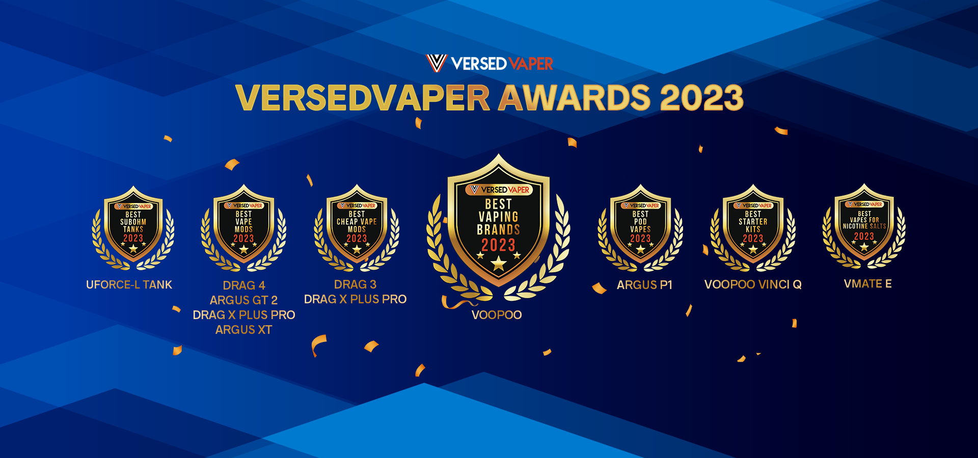 VOOPOO Brand and Products Swept Almost All the Major Versedvaper Awards 2023  - Spark Your Life